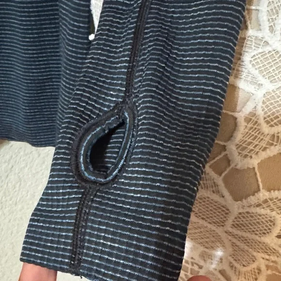 Lululemon Athletica Dark Blue Striped Long Sleeve Tee - Picture 2 of 5